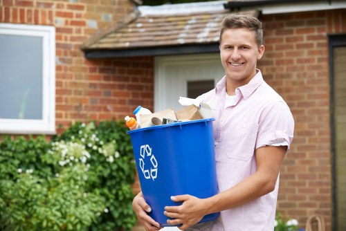 Different types of builders waste ready for clearance